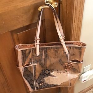 Gold Michael Kors tote purse
